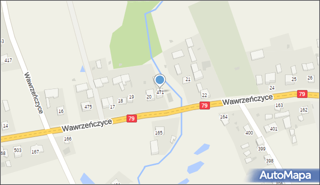 Wawrzeńczyce, Wawrzeńczyce, 471, mapa Wawrzeńczyce