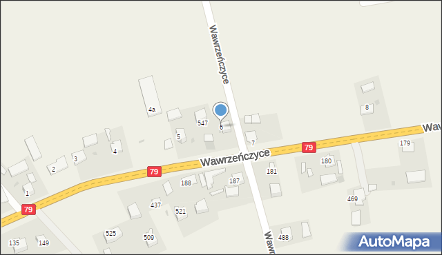 Wawrzeńczyce, Wawrzeńczyce, 6, mapa Wawrzeńczyce