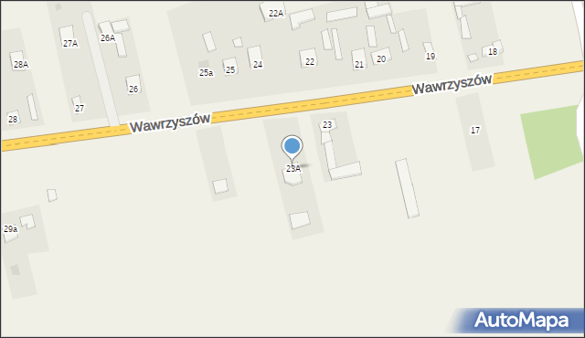 Wawrzyszów, Wawrzyszów, 23A, mapa Wawrzyszów