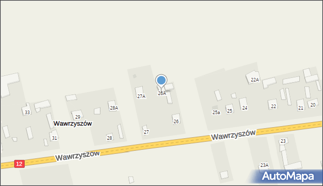 Wawrzyszów, Wawrzyszów, 26A, mapa Wawrzyszów