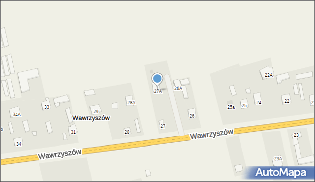 Wawrzyszów, Wawrzyszów, 27A, mapa Wawrzyszów