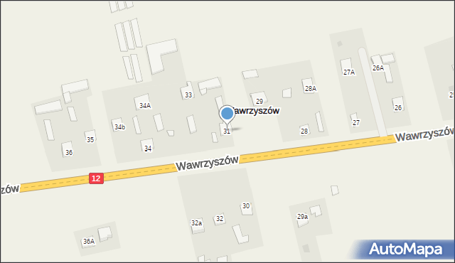 Wawrzyszów, Wawrzyszów, 31, mapa Wawrzyszów