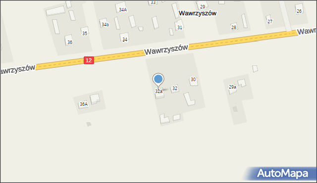 Wawrzyszów, Wawrzyszów, 32a, mapa Wawrzyszów