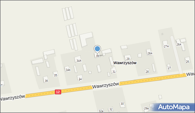 Wawrzyszów, Wawrzyszów, 33, mapa Wawrzyszów