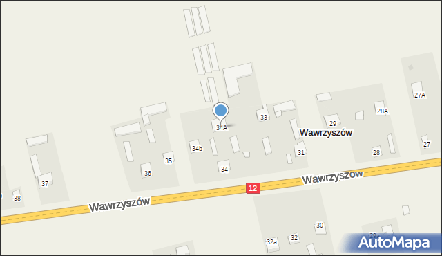 Wawrzyszów, Wawrzyszów, 34A, mapa Wawrzyszów