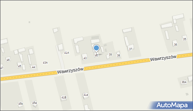 Wawrzyszów, Wawrzyszów, 40, mapa Wawrzyszów