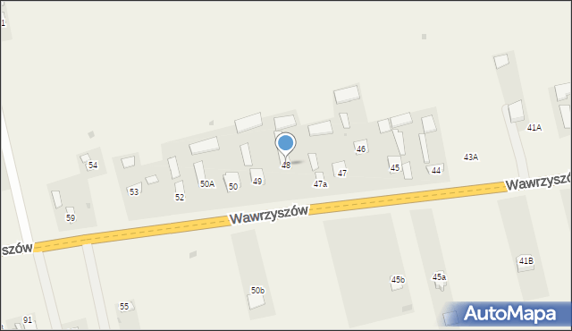 Wawrzyszów, Wawrzyszów, 48, mapa Wawrzyszów