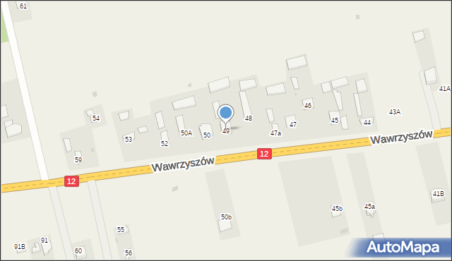 Wawrzyszów, Wawrzyszów, 49, mapa Wawrzyszów