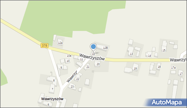 Wawrzyszów, Wawrzyszów, 12, mapa Wawrzyszów