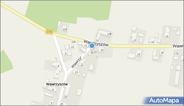 Wawrzyszów, Wawrzyszów, 21, mapa Wawrzyszów