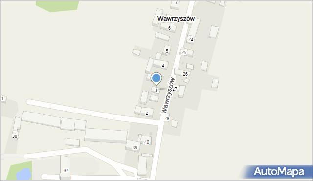 Wawrzyszów, Wawrzyszów, 3, mapa Wawrzyszów