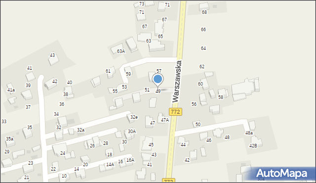 Węgrzce, Warszawska, 49, mapa Węgrzce