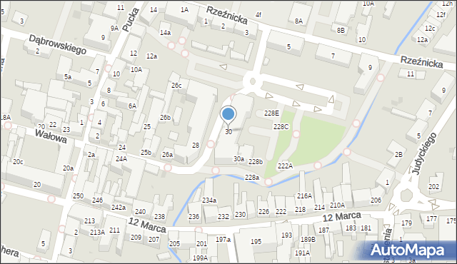 Wejherowo, Wałowa, 30, mapa Wejherowo