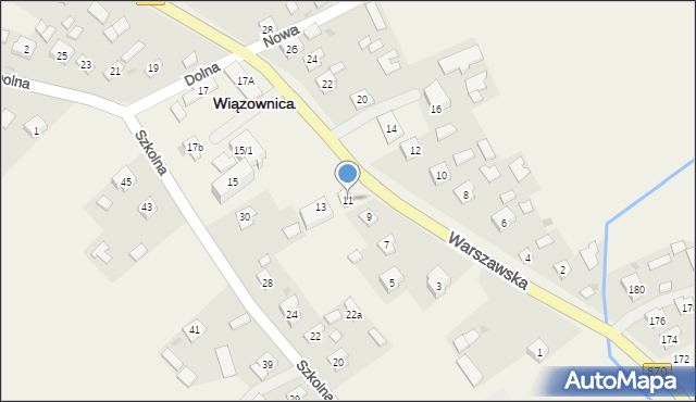 Wiązownica, Warszawska, 11, mapa Wiązownica