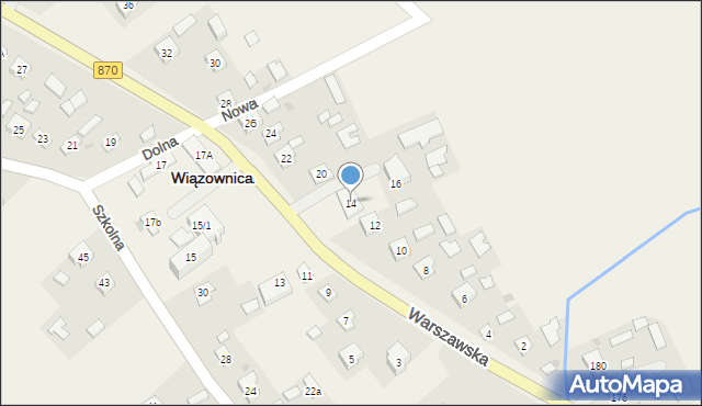 Wiązownica, Warszawska, 14, mapa Wiązownica