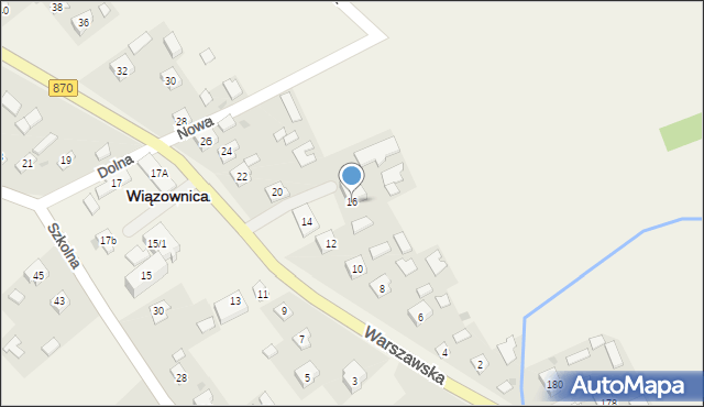 Wiązownica, Warszawska, 16, mapa Wiązownica