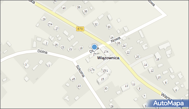 Wiązownica, Warszawska, 17, mapa Wiązownica