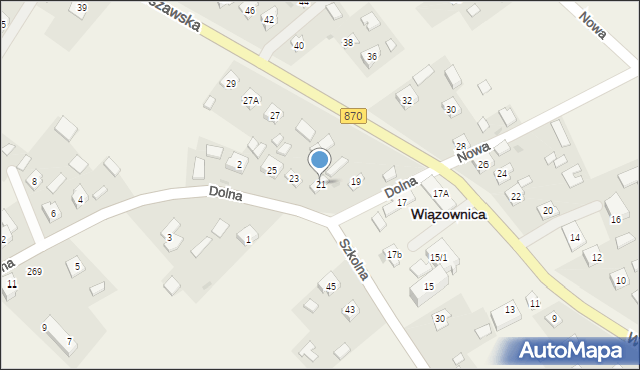 Wiązownica, Warszawska, 21, mapa Wiązownica