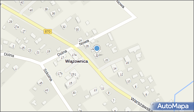 Wiązownica, Warszawska, 22, mapa Wiązownica