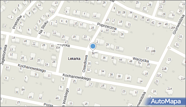 Wieliczka, Warzycka, 34, mapa Wieliczka