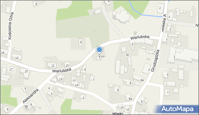 Wielki Komorsk, Warlubska, 7, mapa Wielki Komorsk