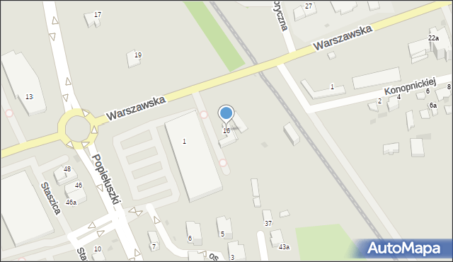 Wieluń, Warszawska, 16, mapa Wieluń