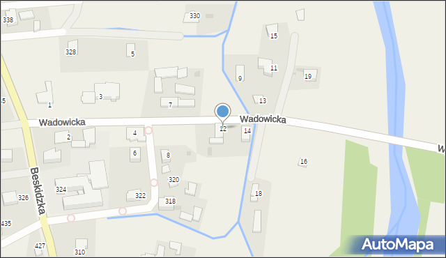 Wieprz, Wadowicka, 12, mapa Wieprz