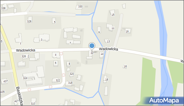 Wieprz, Wadowicka, 12, mapa Wieprz