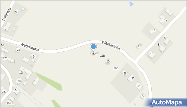 Wieprz, Wadowicka, 26A, mapa Wieprz