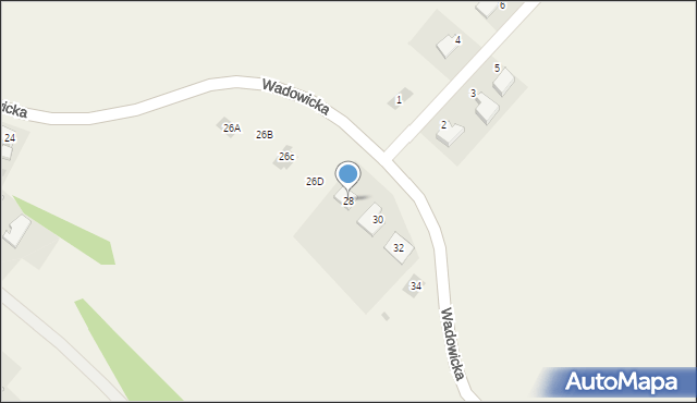 Wieprz, Wadowicka, 28, mapa Wieprz