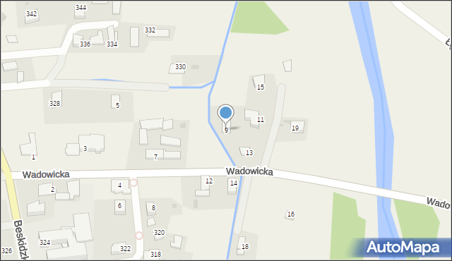Wieprz, Wadowicka, 9, mapa Wieprz