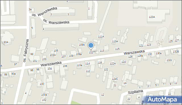 Wieruszów, Warszawska, 111, mapa Wieruszów