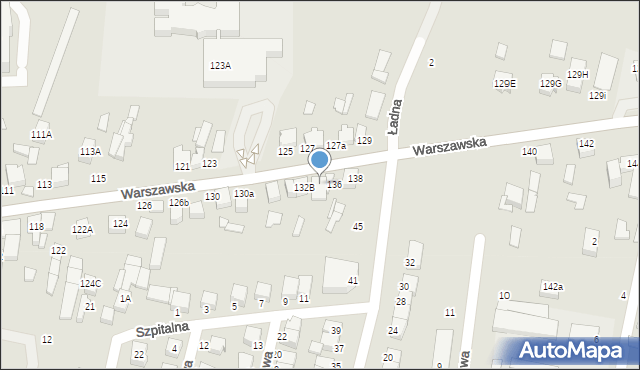 Wieruszów, Warszawska, 134, mapa Wieruszów