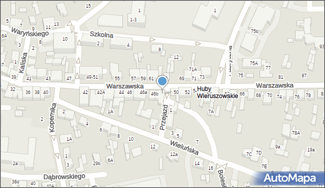 Wieruszów, Warszawska, 48, mapa Wieruszów