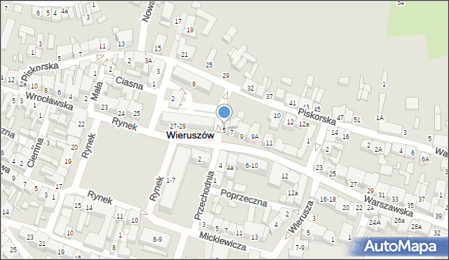 Wieruszów, Warszawska, 5, mapa Wieruszów