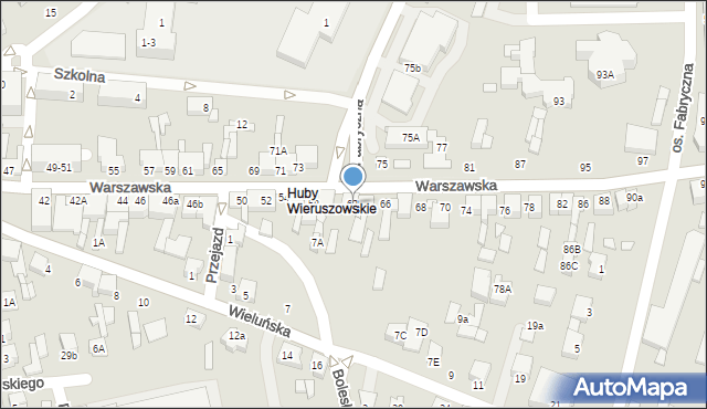 Wieruszów, Warszawska, 62, mapa Wieruszów