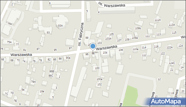 Wieruszów, Warszawska, 98, mapa Wieruszów