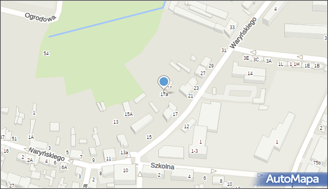 Wieruszów, Waryńskiego Ludwika, 17a, mapa Wieruszów