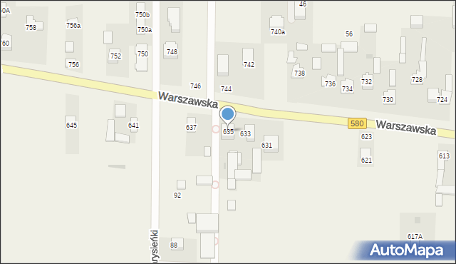 Wierzbin, Warszawska, 635, mapa Wierzbin