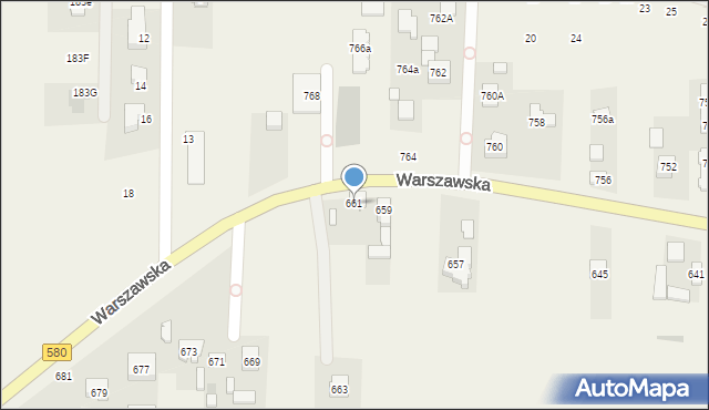 Wierzbin, Warszawska, 661, mapa Wierzbin