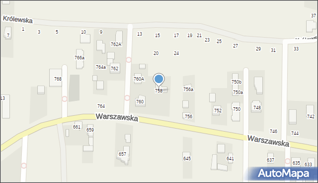 Wierzbin, Warszawska, 758, mapa Wierzbin