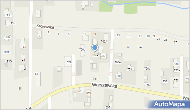 Wierzbin, Warszawska, 764a, mapa Wierzbin