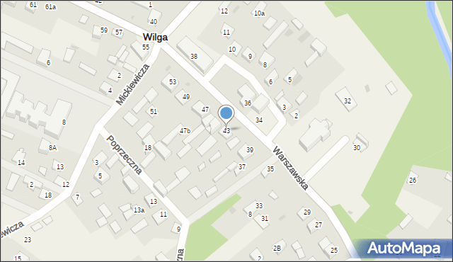 Wilga, Warszawska, 43, mapa Wilga