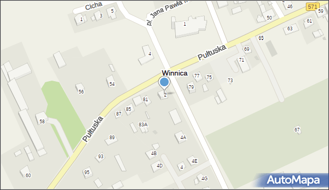 Winnica, Warszawska, 2, mapa Winnica