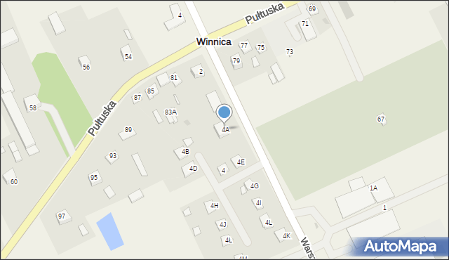 Winnica, Warszawska, 4A, mapa Winnica