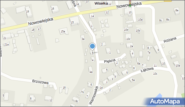 Wisełka, Warnowska, 3, mapa Wisełka