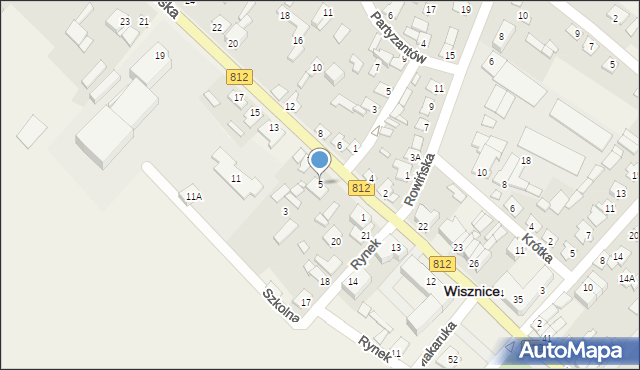 Wisznice, Warszawska, 5, mapa Wisznice