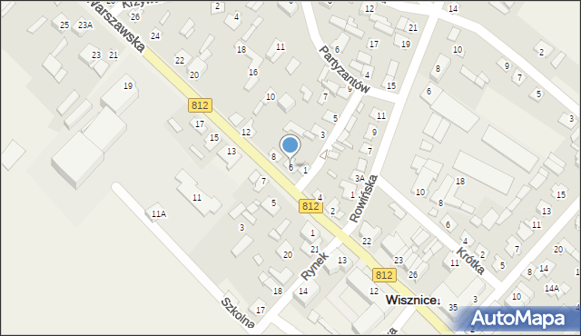 Wisznice, Warszawska, 6, mapa Wisznice