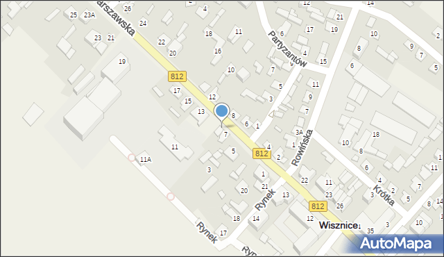 Wisznice, Warszawska, 9, mapa Wisznice