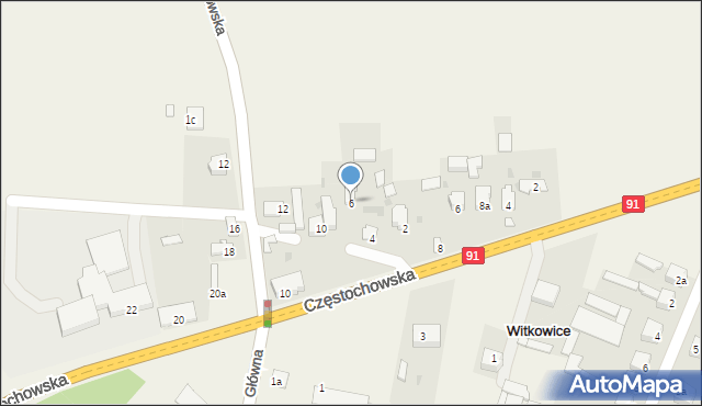 Witkowice, Wąska, 6, mapa Witkowice